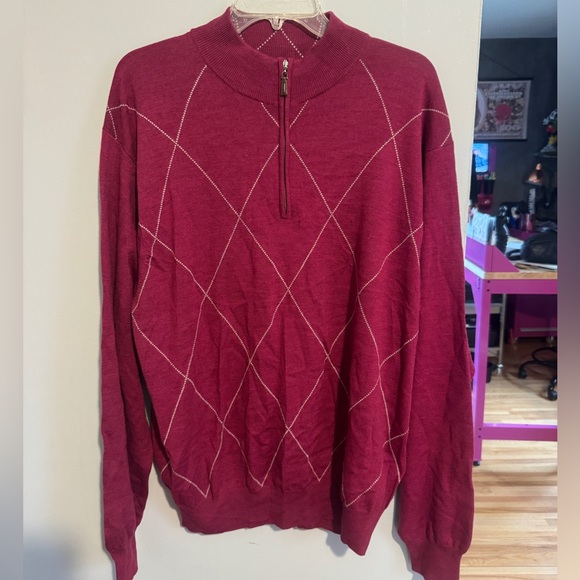 Peter Millar 100% Merino Wool 1/4 zip Sweater- XXL